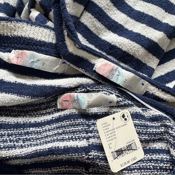 NWT Free People Bailey 3 Piece Sweater Set Skirt Top Terry Navy Blue White - Picture 9 of 16